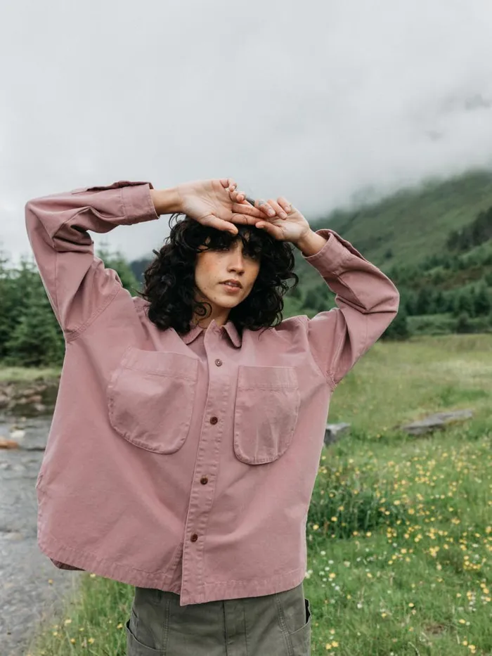 Women Gwavas Overshirt Heather Mist Finisterre Tops and Shirts