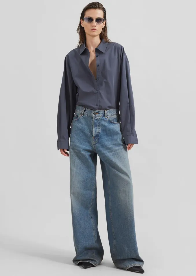 Women Haikure Bethany Jeans 8211 Oil Blue The Frankie Shop Bottoms