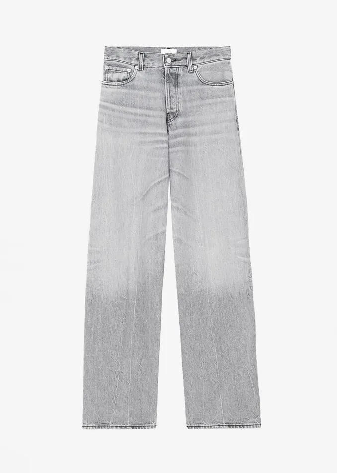 Women Haikure Bethany Wide Leg Jeans 8211 Fog Grey The Frankie Shop Bottoms