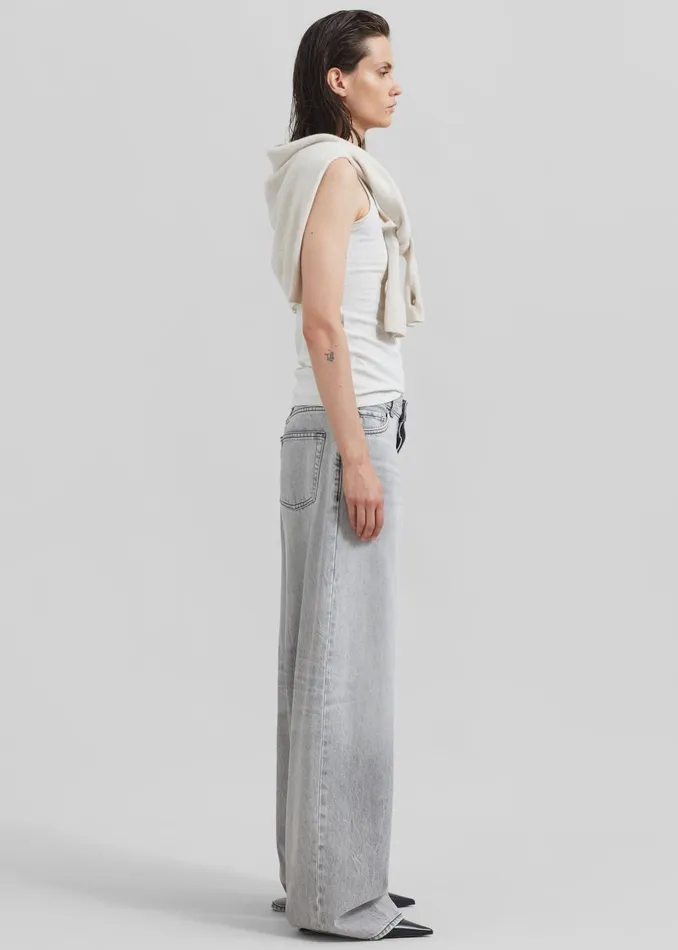 Women Haikure Bethany Wide Leg Jeans 8211 Fog Grey The Frankie Shop Bottoms