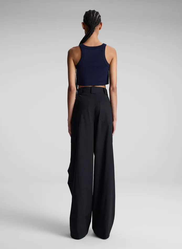 Women Halsey Cropped Cotton Rib Tank Maritime Navy ALC Tees and Tanks