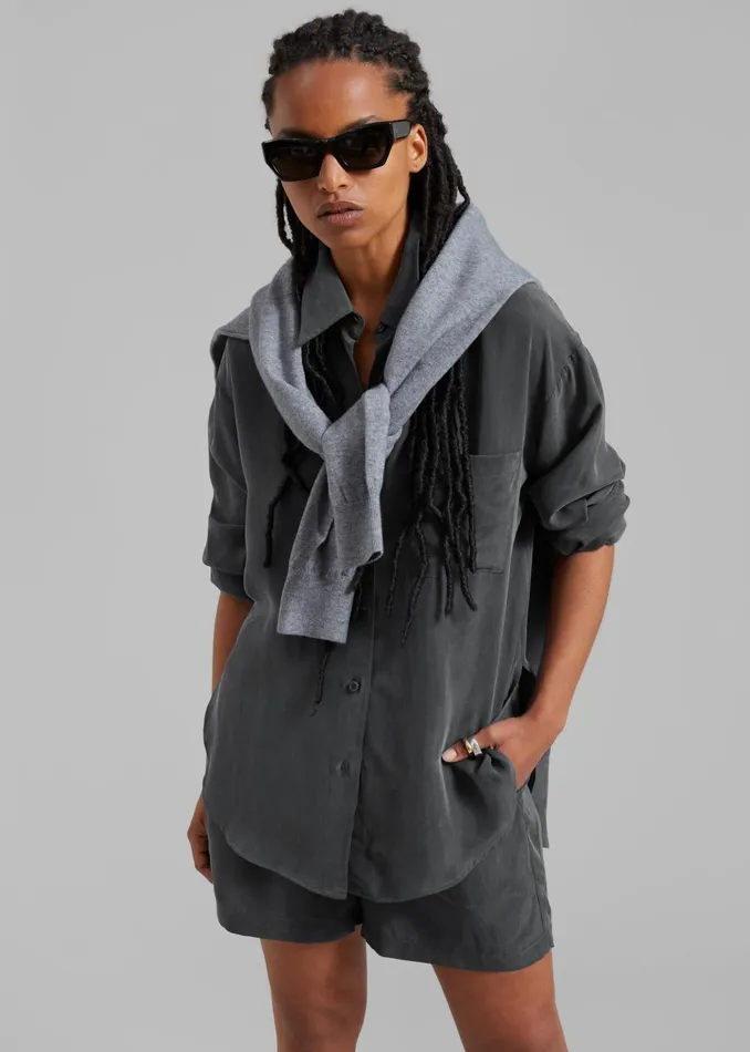Women Haneul Shirt 8211 Charcoal The Frankie Shop Tops