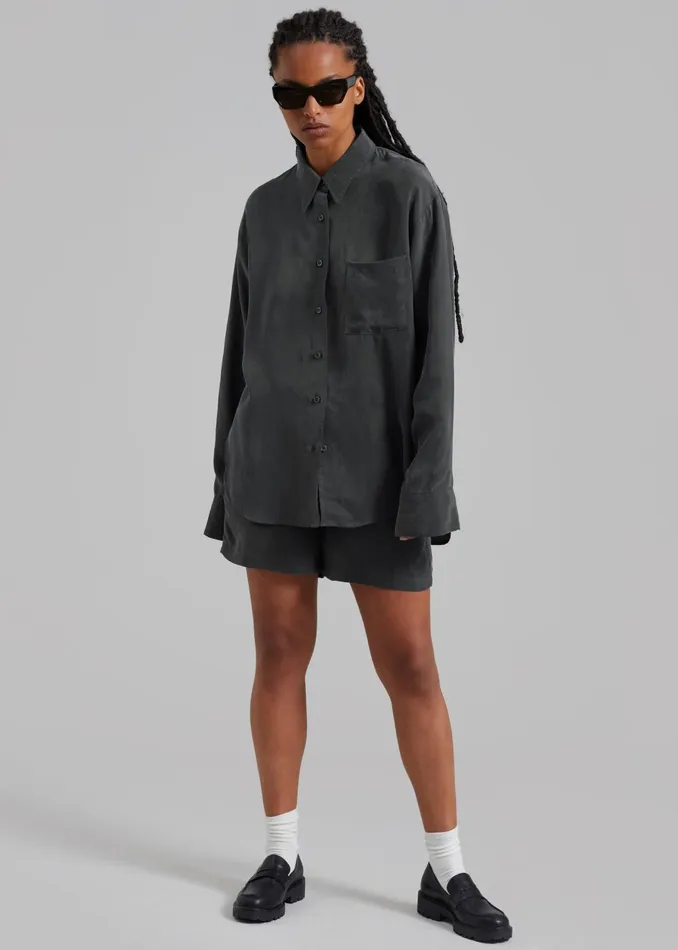 Women Haneul Shirt 8211 Charcoal The Frankie Shop Tops