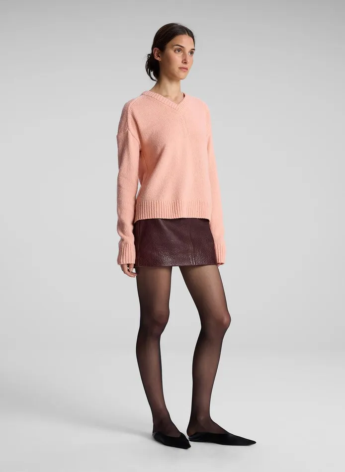 Women Harley Wool Cashmere V Neck Sweater Salmon ALC Knitwear