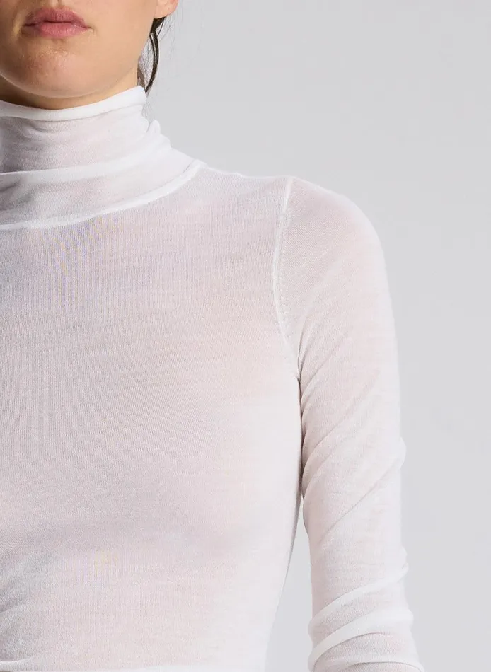 Women Hayes Fine Merino Turtleneck Top White ALC Tops