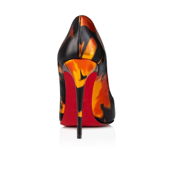 Women Hot Chick 100 Mm Pumps 8211 Specchio Leather On Fire 8211 Multicolor Christian Louboutin Pumps