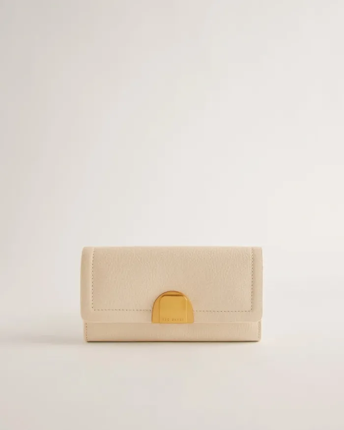 Women IMIELDI 8211 Lock Detail Fold Over Purse Ivory Ted Baker Purses and Cardholders