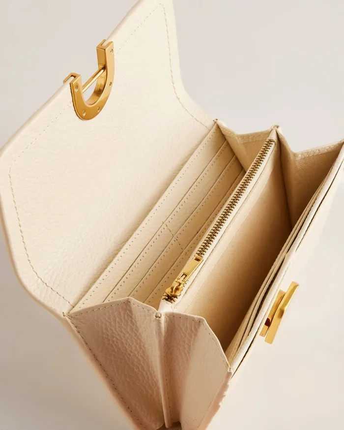 Women IMIELDI 8211 Lock Detail Fold Over Purse Ivory Ted Baker Purses and Cardholders