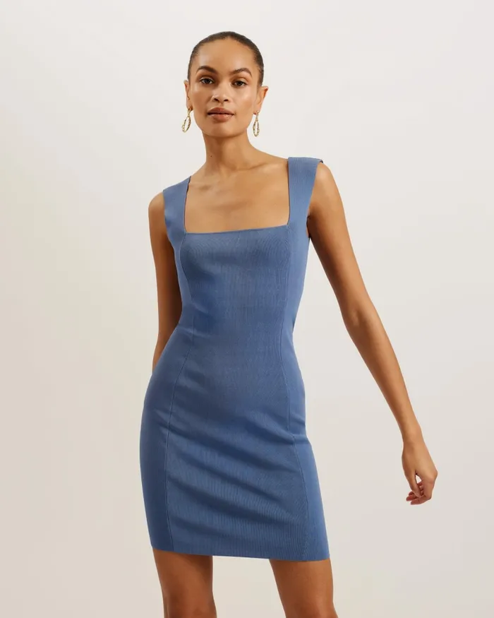 Women IMOJENN 8211 Knitted Sleeveless Bodycon Mini Dress Blue Ted Baker Dresses Women IMOJENN 8211 Knitted Sleeveless Bodycon Mini Dress Blue Ted Baker Dresses