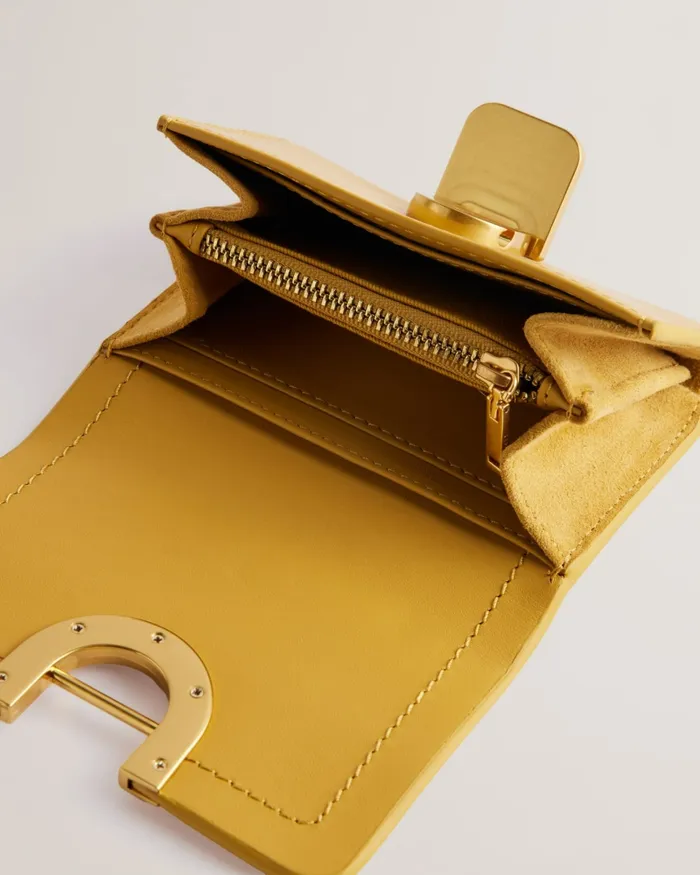 Women IMPERIA 8211 Lock Detail Small Leather Purse Mustard Ted Baker Purses and Cardholders Women IMPERIA 8211 Lock Detail Small Leather Purse Mustard Ted Baker Purses and Cardholders