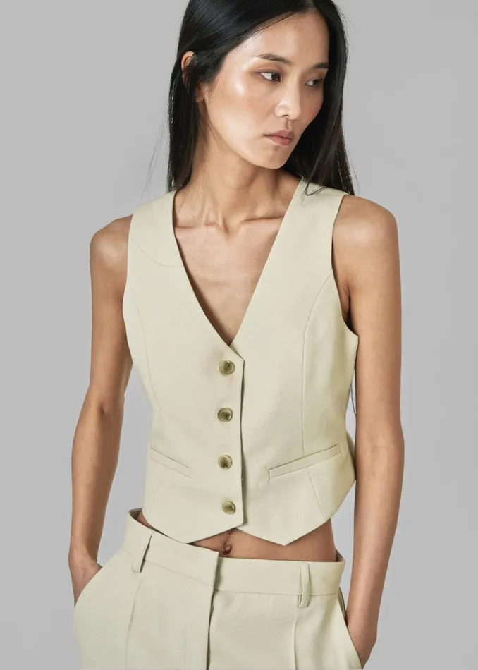 Women Indio Vest 8211 Beige The Frankie Shop Outerwear
