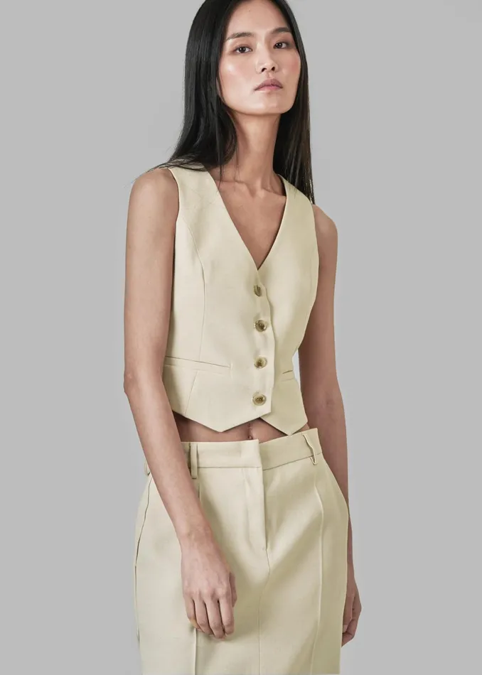Women Indio Vest 8211 Beige The Frankie Shop Outerwear