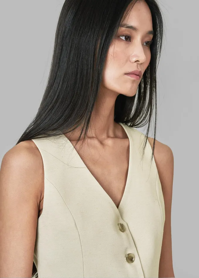 Women Indio Vest 8211 Beige The Frankie Shop Outerwear