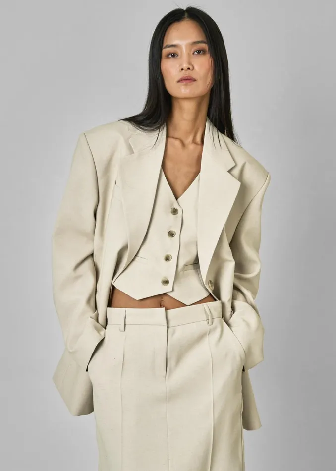 Women Indio Vest 8211 Beige The Frankie Shop Outerwear
