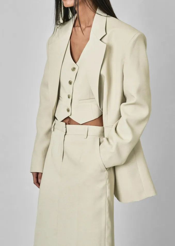 Women Indio Vest 8211 Beige The Frankie Shop Outerwear