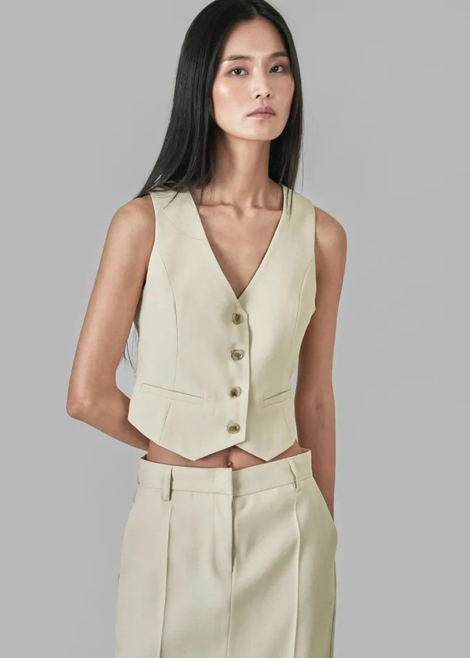 Women Indio Vest 8211 Beige The Frankie Shop Outerwear