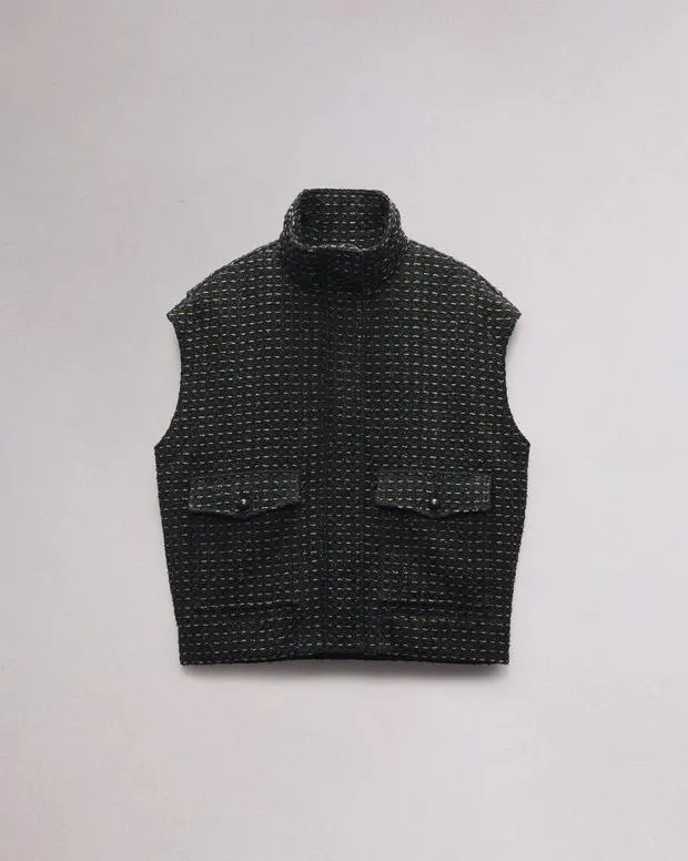 Women Jackets and Coats Rag and Bone Amina Tweed Vest Black Multi