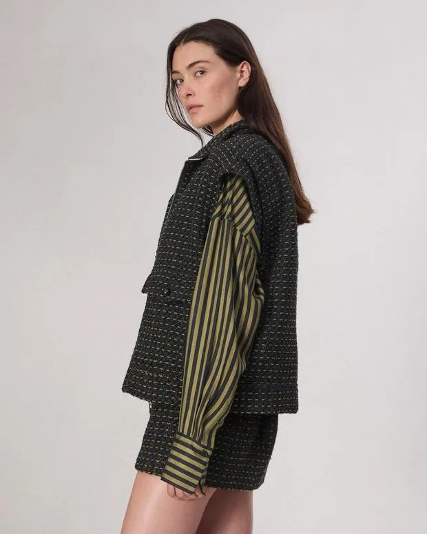Women Jackets and Coats Rag and Bone Amina Tweed Vest Black Multi