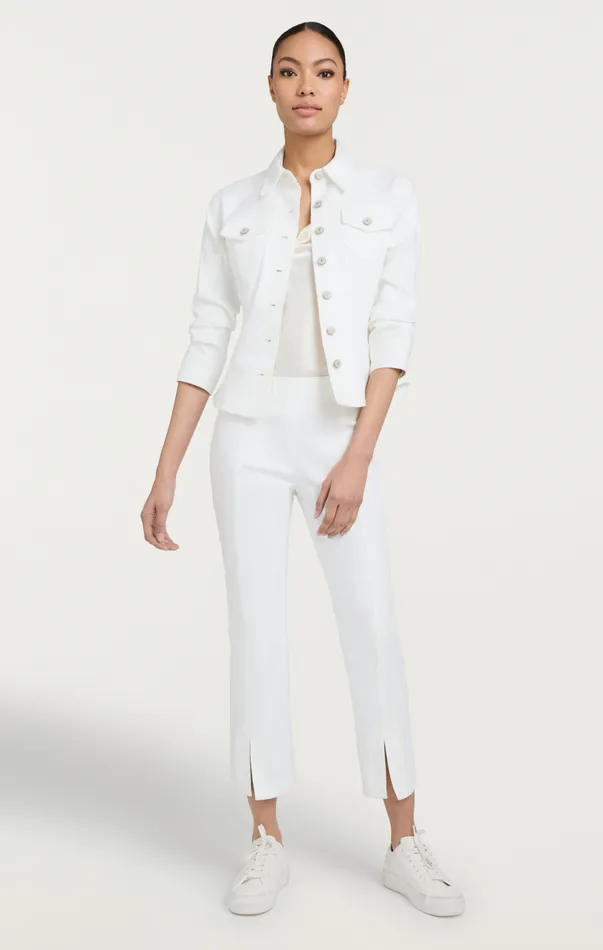 Women Jackets Cinq Sept Denim Scrunched Canyon Jacket White