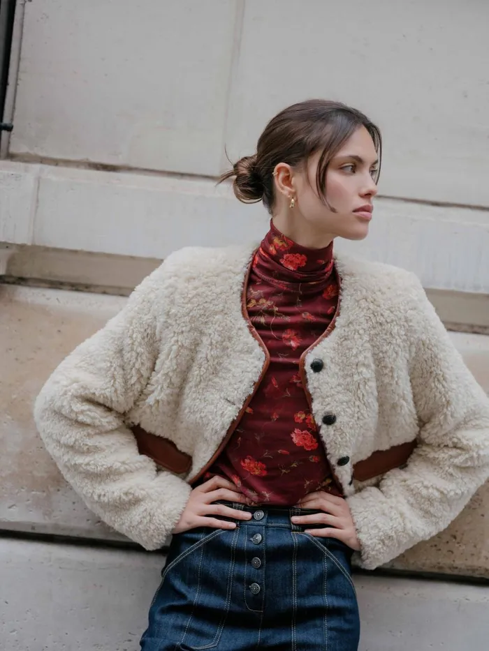 Women Jackets Cinq Sept Naia Jacket Ivorymahogany