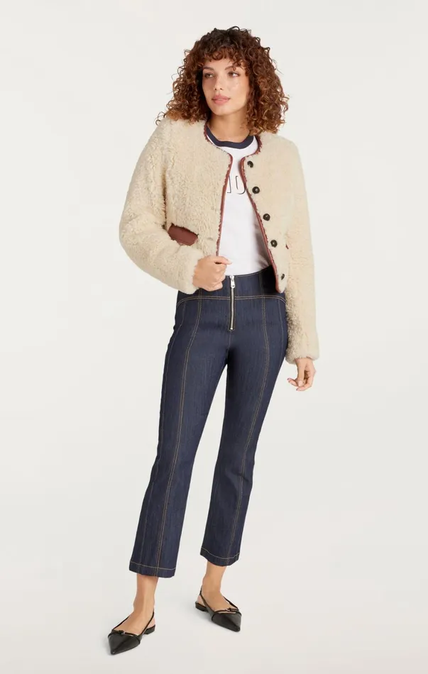 Women Jackets Cinq Sept Naia Jacket Ivorymahogany