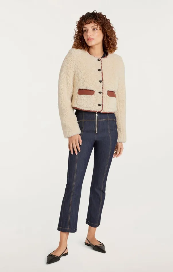 Women Jackets Cinq Sept Naia Jacket Ivorymahogany