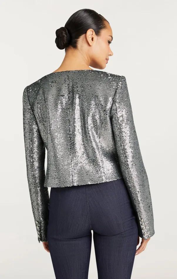 Women Jackets Cinq Sept Sequin Randi Jacket Silver