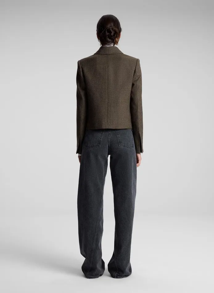Women Jamie Mini Houndstooth Jacket Tanolive ALC Jackets and Coats