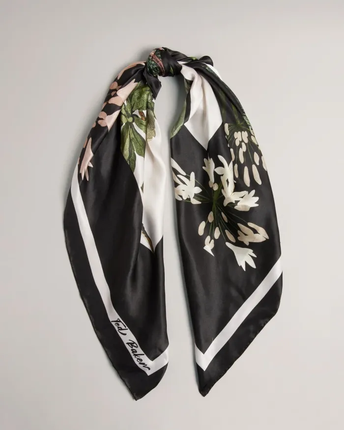 Women JANASI 8211 Floral Collage Print Silk Scarf Black Ted Baker Scarves Women JANASI 8211 Floral Collage Print Silk Scarf Black Ted Baker Scarves