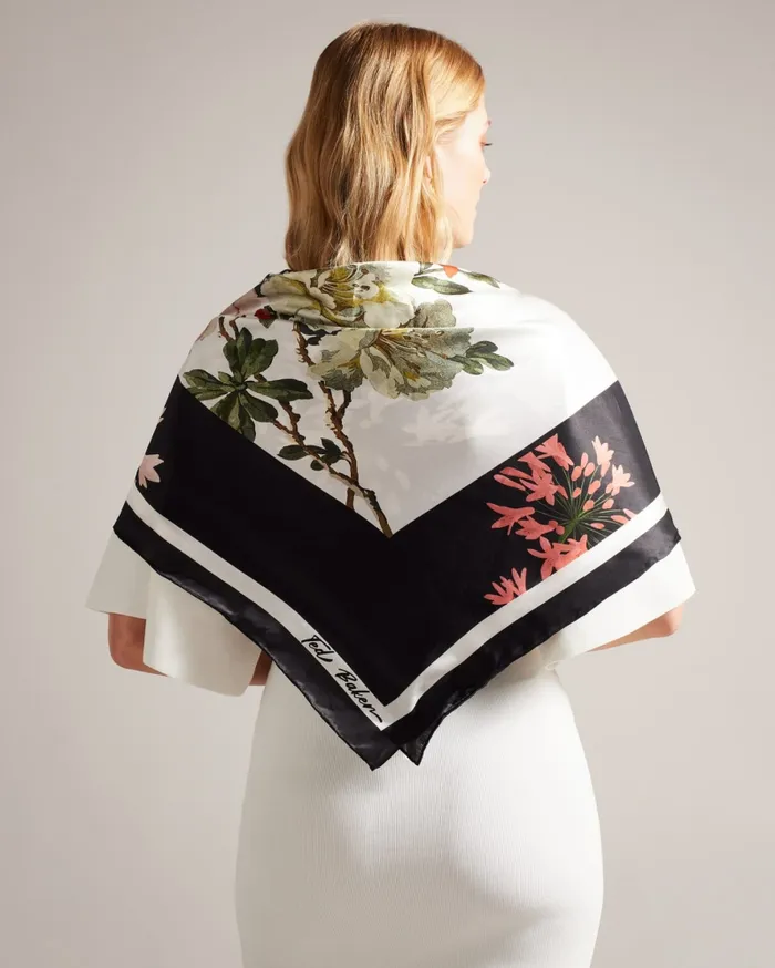 Women JANASI 8211 Floral Collage Print Silk Scarf Black Ted Baker Scarves Women JANASI 8211 Floral Collage Print Silk Scarf Black Ted Baker Scarves