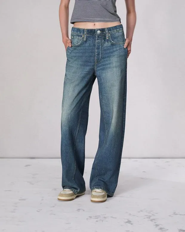 Women Jeans Rag and Bone Miramar Terry WideLeg Pant Cotton Terry Lenox