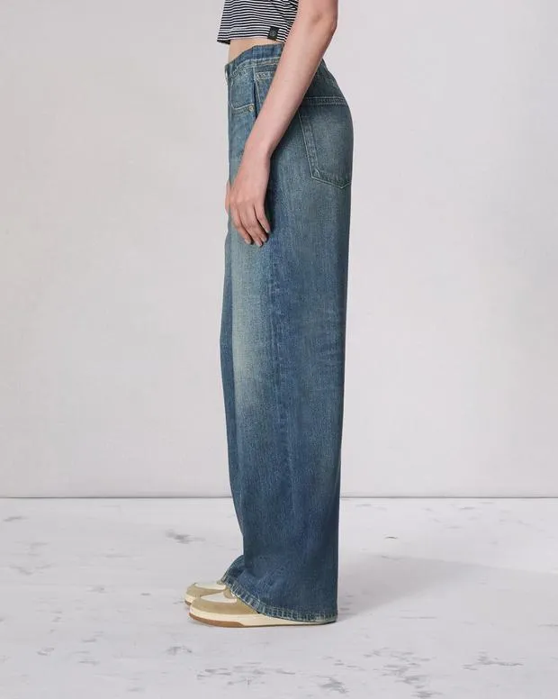 Women Jeans Rag and Bone Miramar Terry WideLeg Pant Cotton Terry Lenox