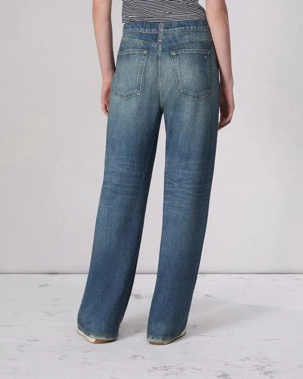 Women Jeans Rag and Bone Miramar Terry WideLeg Pant Cotton Terry Lenox