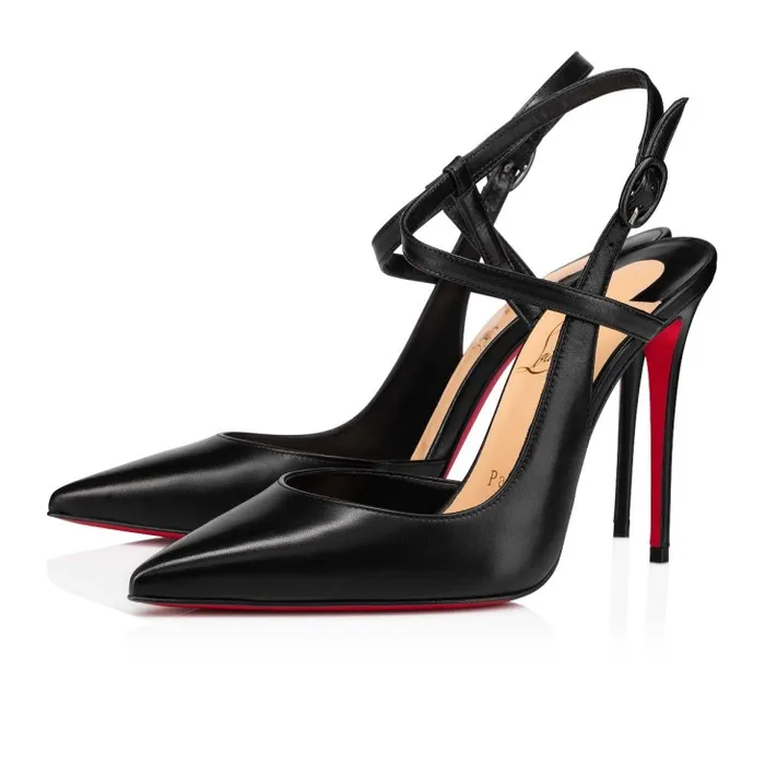 Women Jenlove 100 Mm Strappy Pumps 8211 Leather 8211 Black Christian Louboutin Pumps