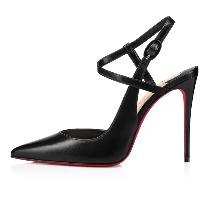 Women Jenlove 100 Mm Strappy Pumps 8211 Leather 8211 Black Christian Louboutin Pumps