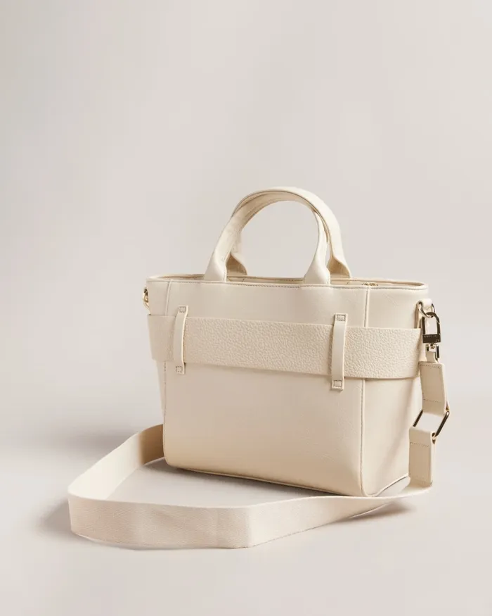 Women JIMSA 8211 Faux Leather Bow Crossbody Bag Ecru Ted Baker Tote Bags