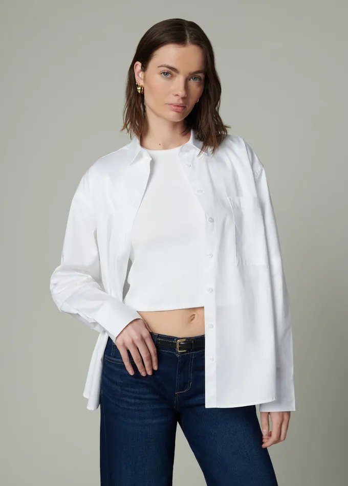 Women Joe8217s Jeans THE BOYFRIEND BUTTON DOWN SHIRT Optic White Tops