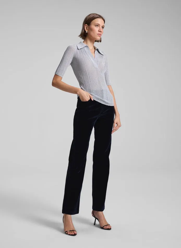 Women Joey Metallic Knit Top Mercury ALC Knitwear