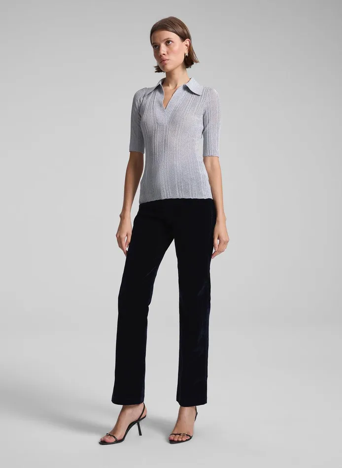 Women Joey Metallic Knit Top Mercury ALC Knitwear