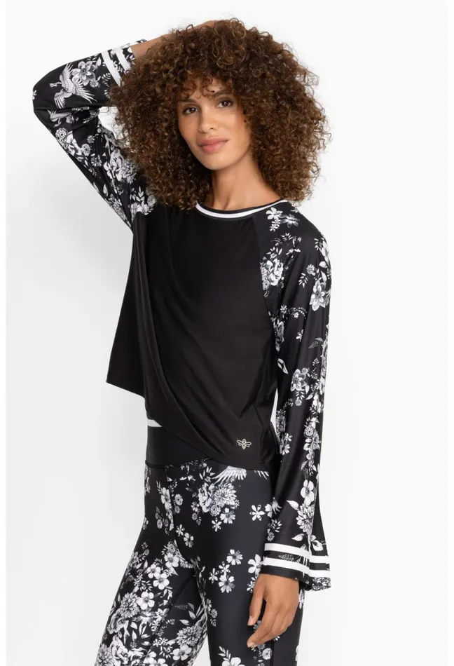 Women Johnny Was Active Bee Active Kimono Sleeve Swing Tee Charcoal Dreamer