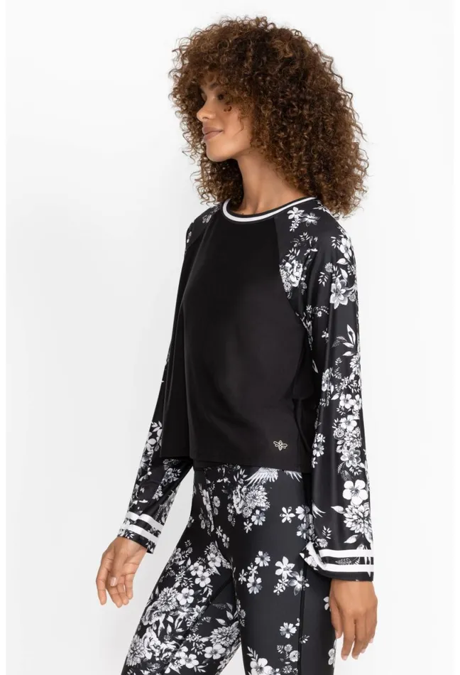 Women Johnny Was Active Bee Active Kimono Sleeve Swing Tee Charcoal Dreamer