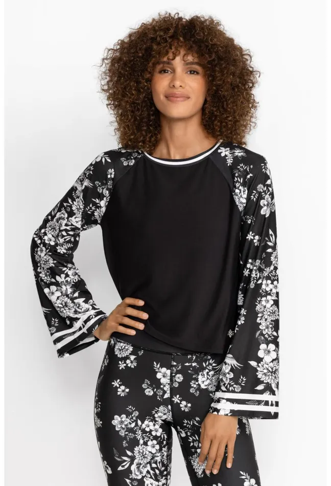 Women Johnny Was Active Bee Active Kimono Sleeve Swing Tee Charcoal Dreamer