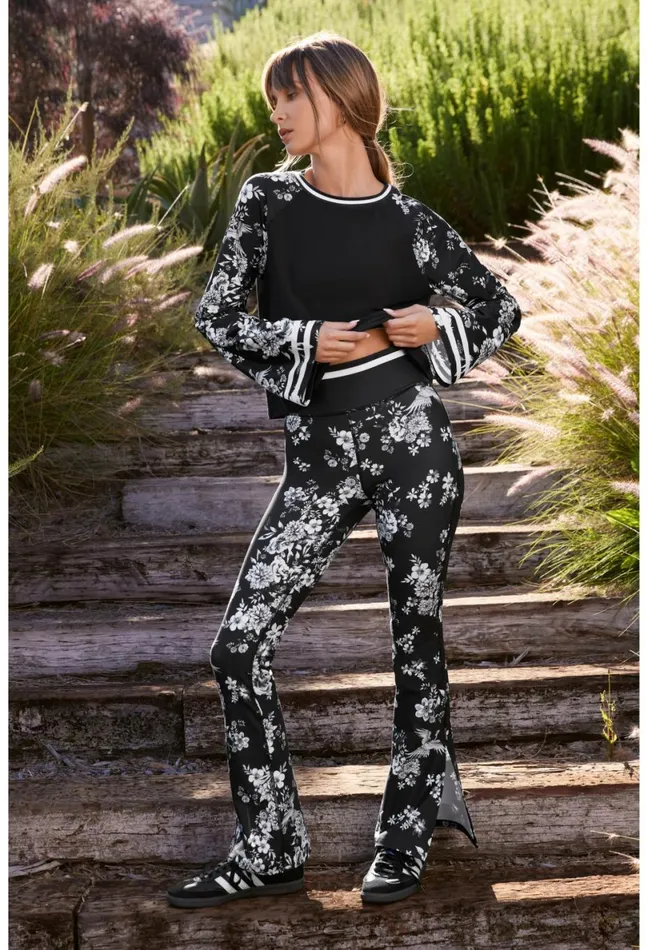 Women Johnny Was Active Bee Active Kimono Sleeve Swing Tee Charcoal Dreamer