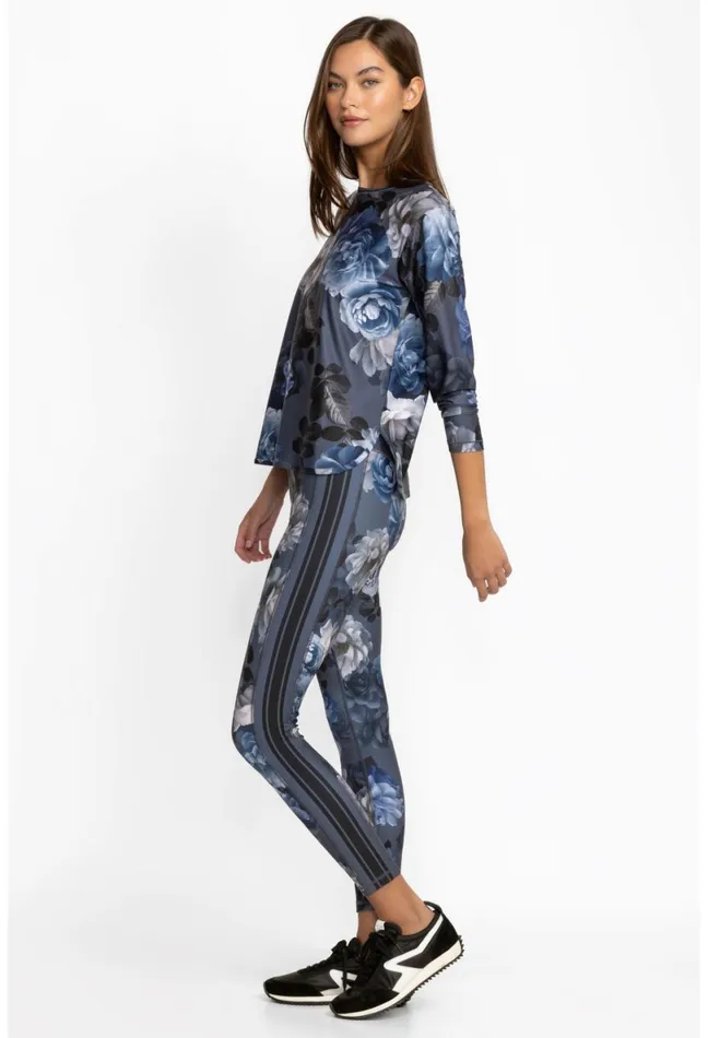 Women Johnny Was Active Grey Peony High Waist Sculpting Legging Grey Peony