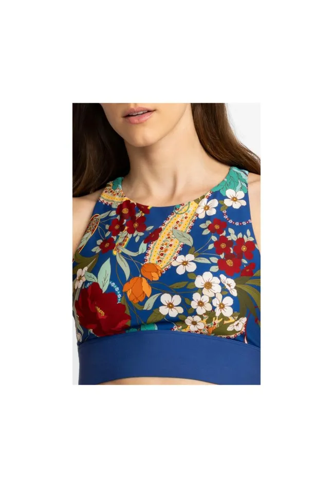 Women Johnny Was Active Teebee High Neck Cutout Sports Bra Teebee