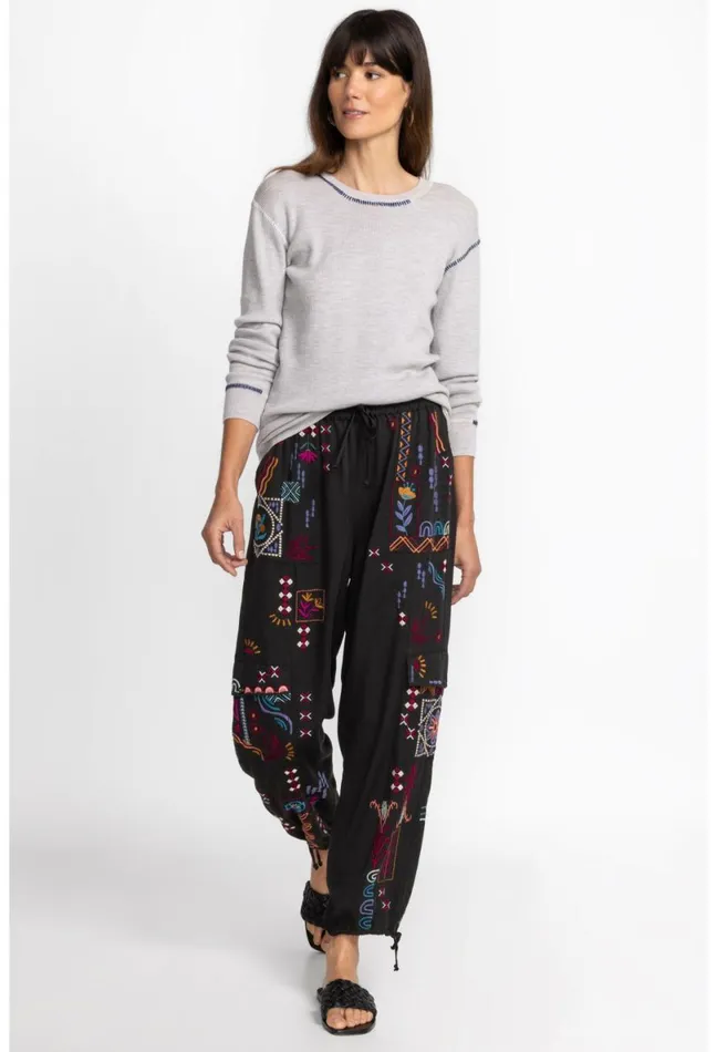 Women Johnny Was Bottoms Campo Drawstring Cargo Pant Black