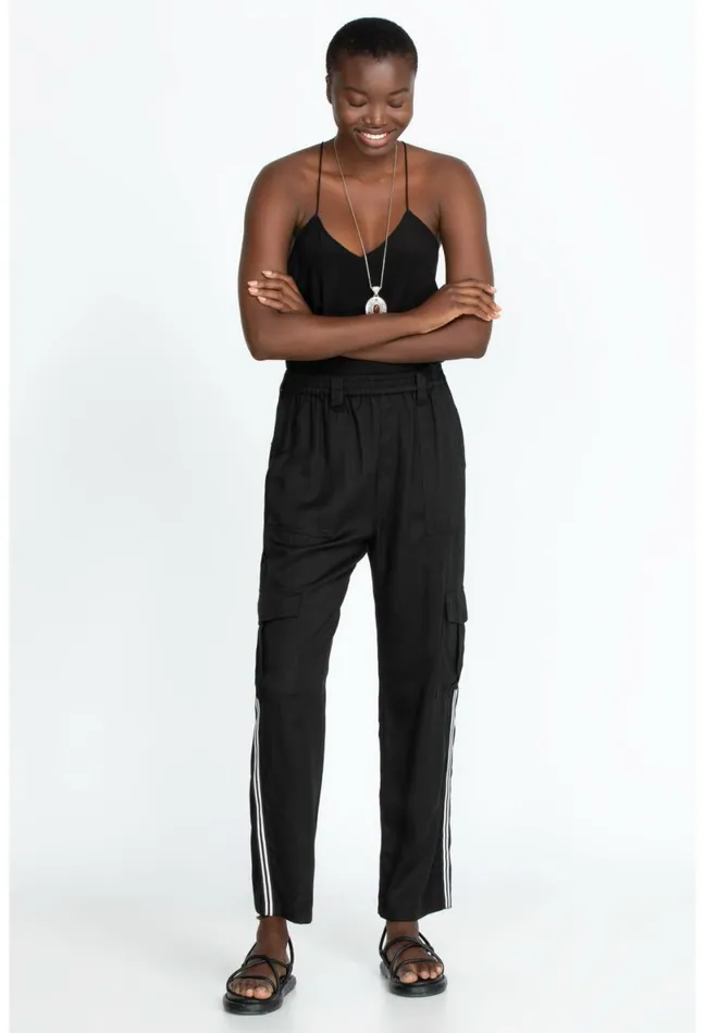 Women Johnny Was Bottoms Cargo Pant Black