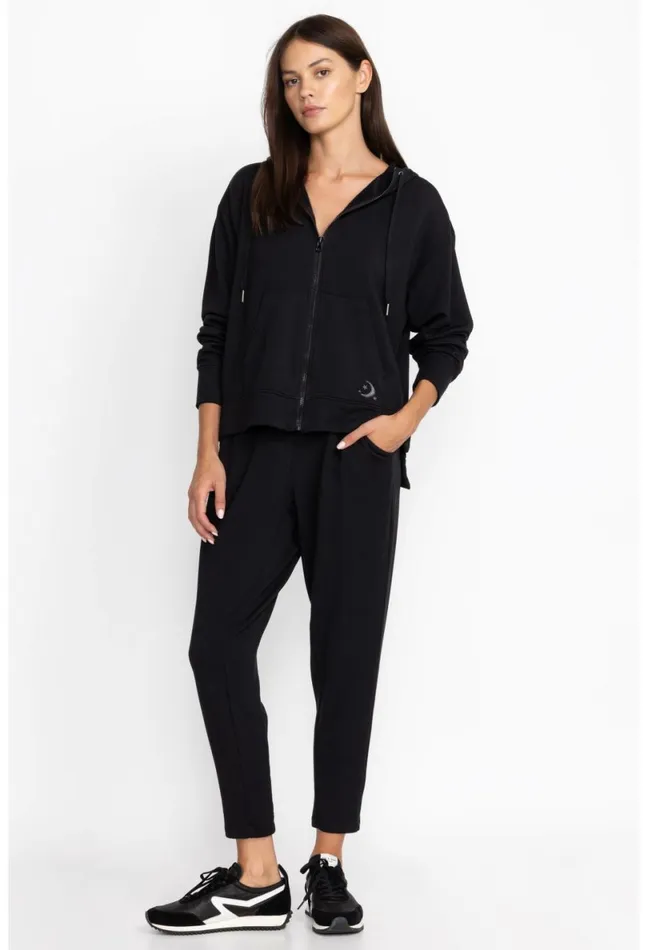Women Johnny Was Bottoms Fleece Pull On Pant Black Beauty