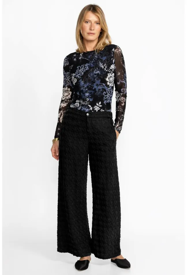 Women Johnny Was Bottoms Hiro Houndstooth Pant Black