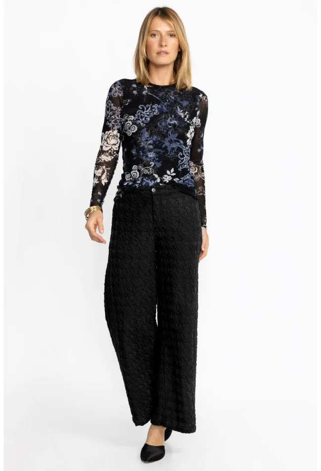 Women Johnny Was Bottoms Hiro Houndstooth Pant Black